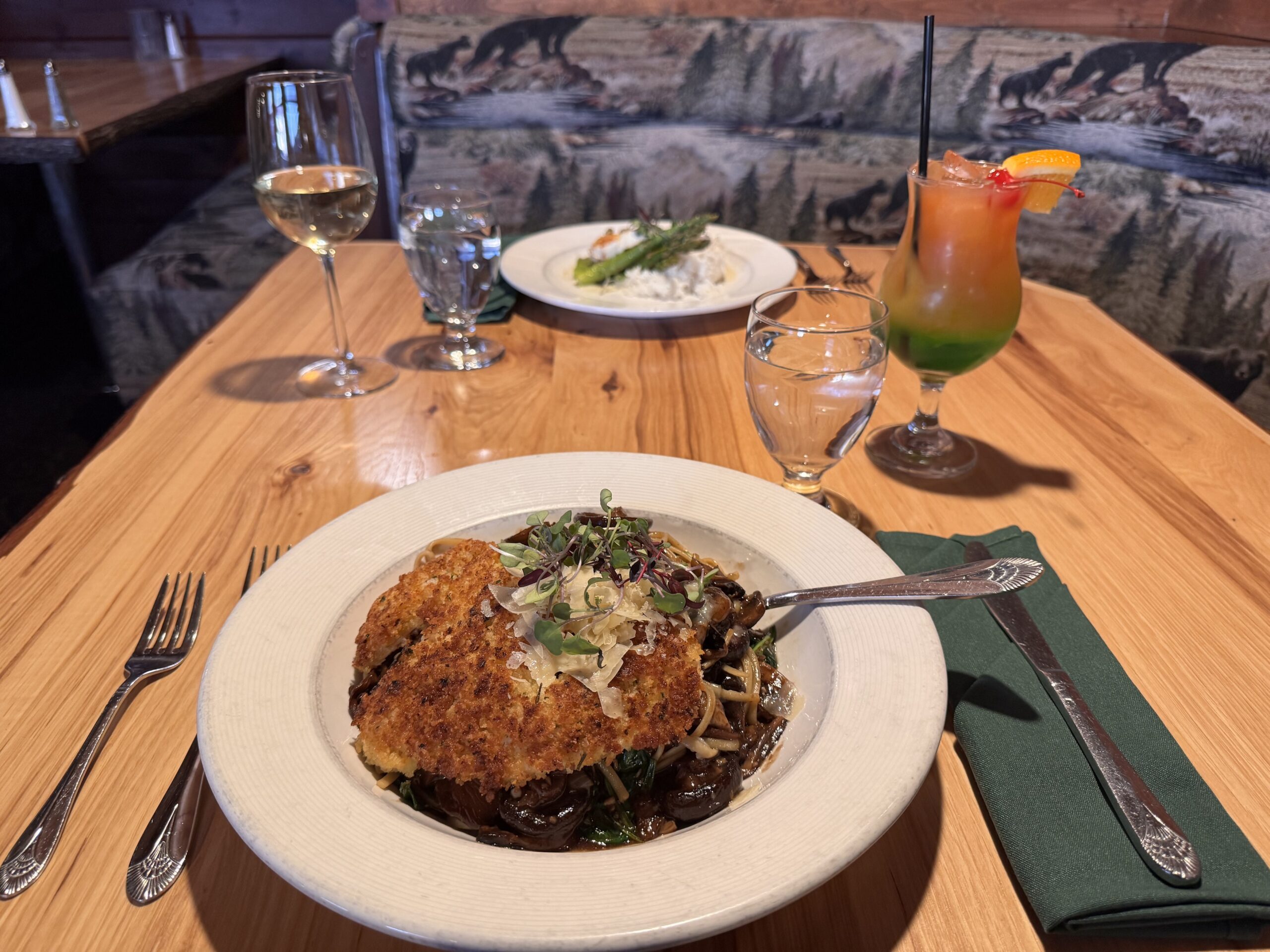Chicken piccata with linguine